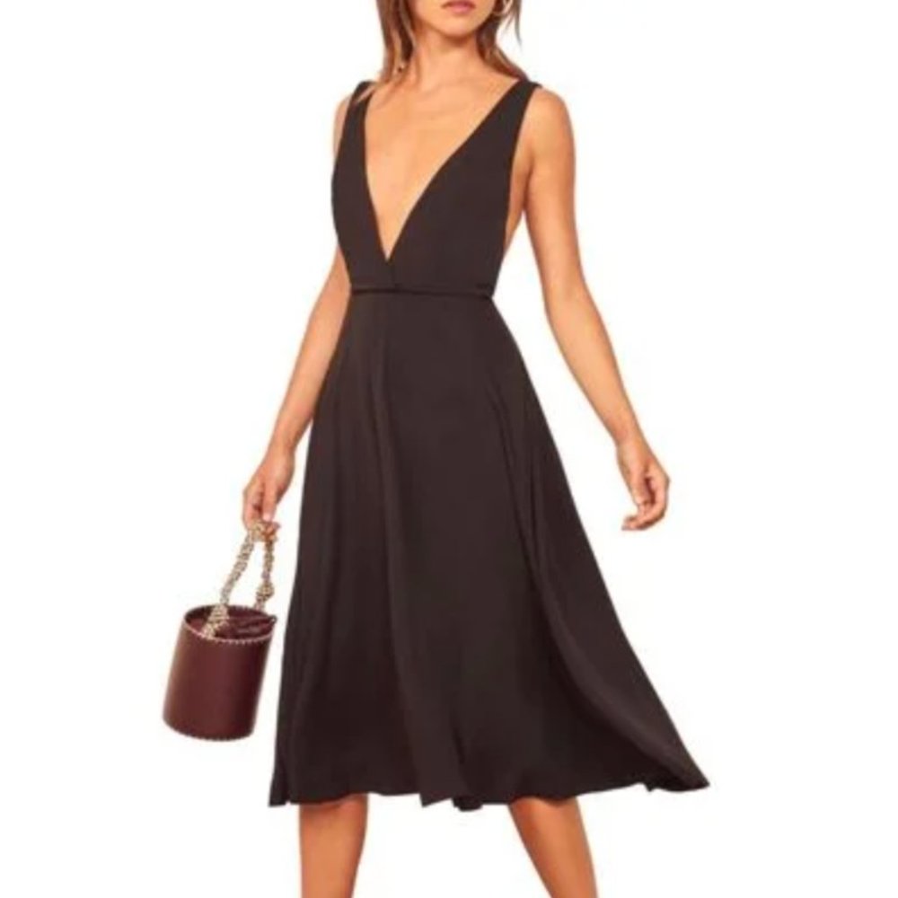 NWT Reformation "Blue" Dress Deep V